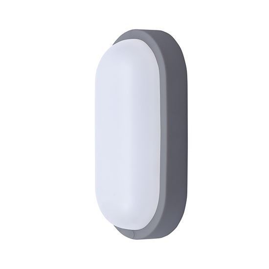 Solight LED vonkajšie osvetlenie oválne, 13W, 910lm, 4000K, IP54, 21cm, sivá farba
